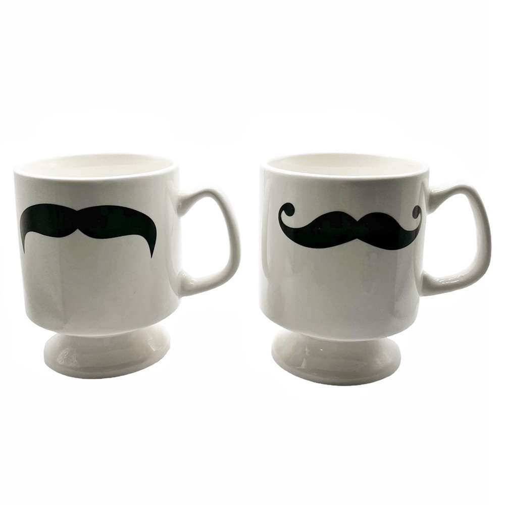 Set of 2 Home Essentials Moustache Mugs